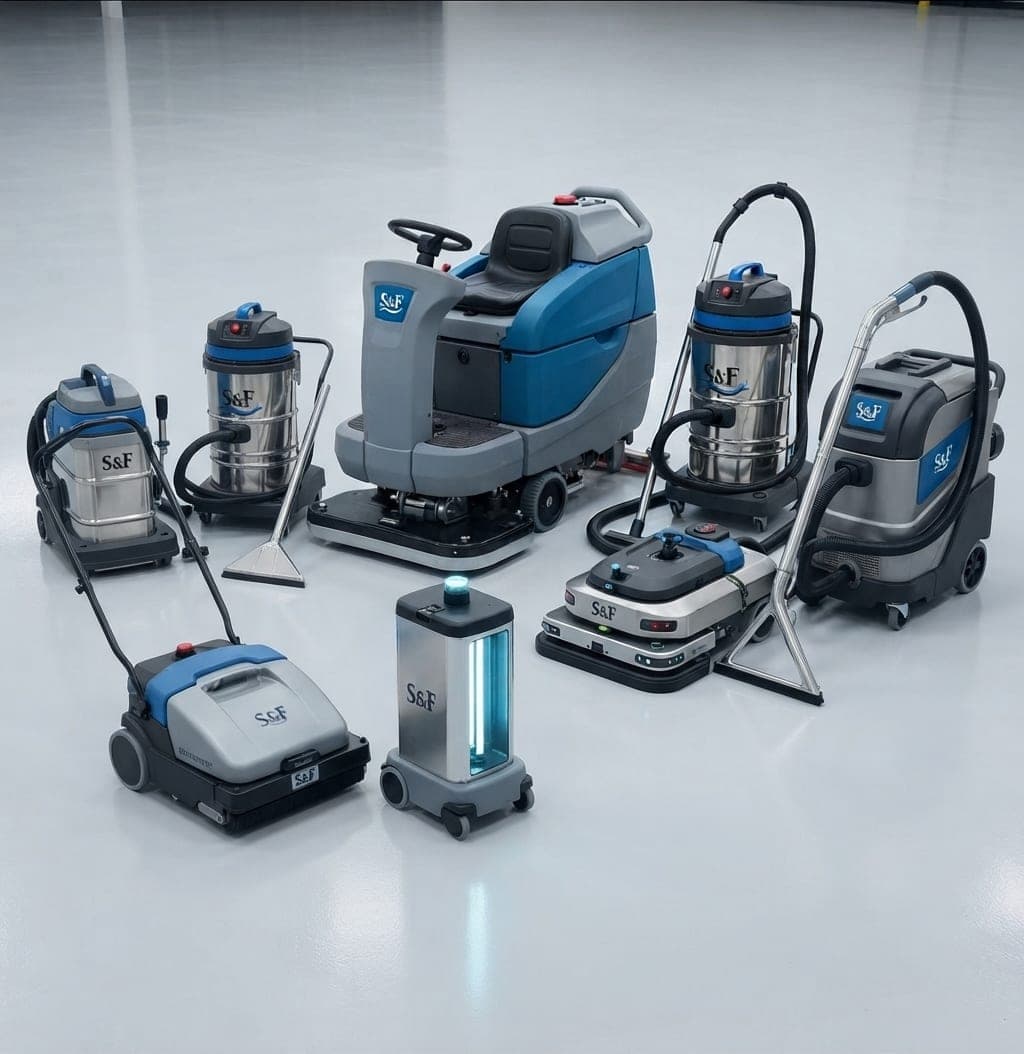 Shai & Fortuna professional cleaning machines — scrubbers, vacuums and equipment